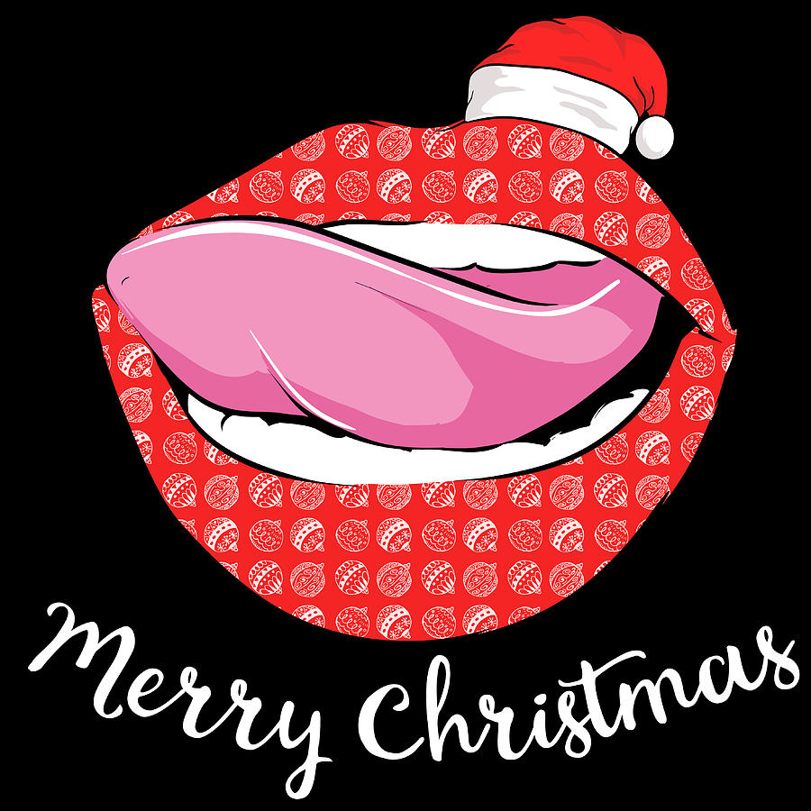 Merry Christmas Design For December 25th Tshirt Design Jesus Birthday Carol Lips Lipstick Santa 