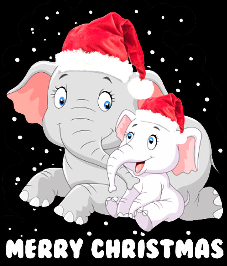 Merry Christmas Elephants Digital Art by Jacob Zelazny - Fine Art America