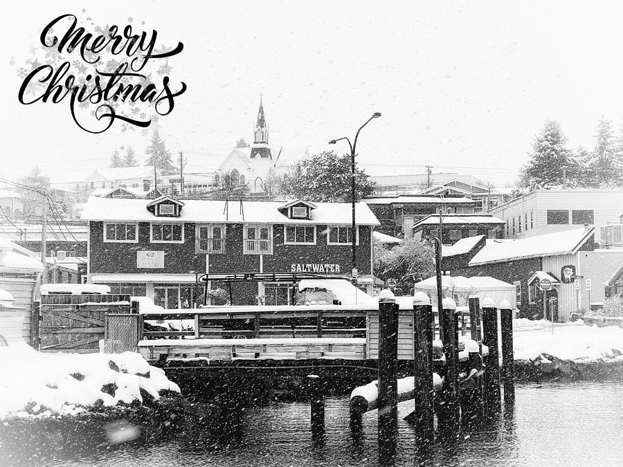 Merry Christmas from Poulsbo  Photograph by Jerry Abbott