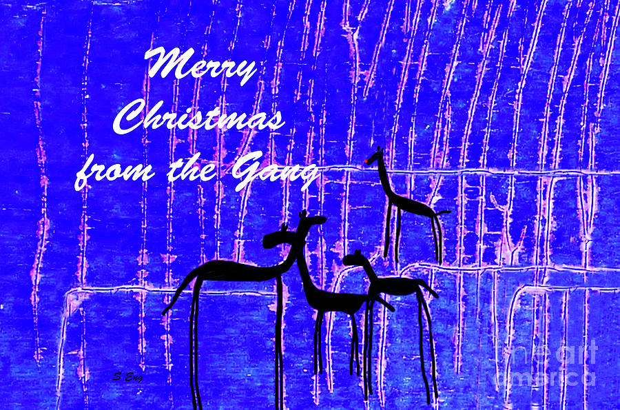 Merry Christmas from the Gang Mixed Media by Sharon Williams Eng