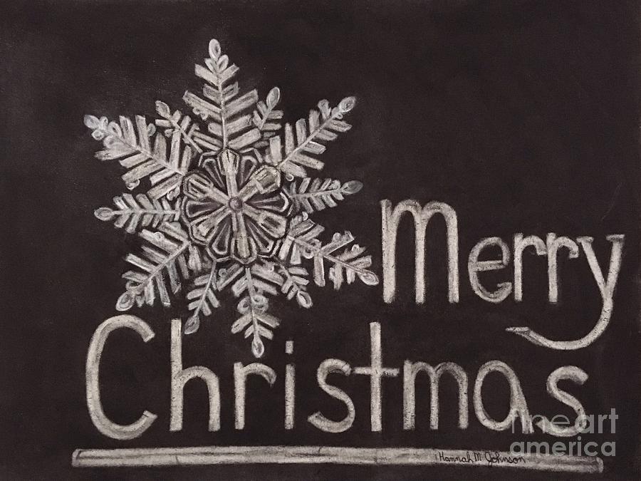 Merry Christmas Drawing by Hannah Johnson