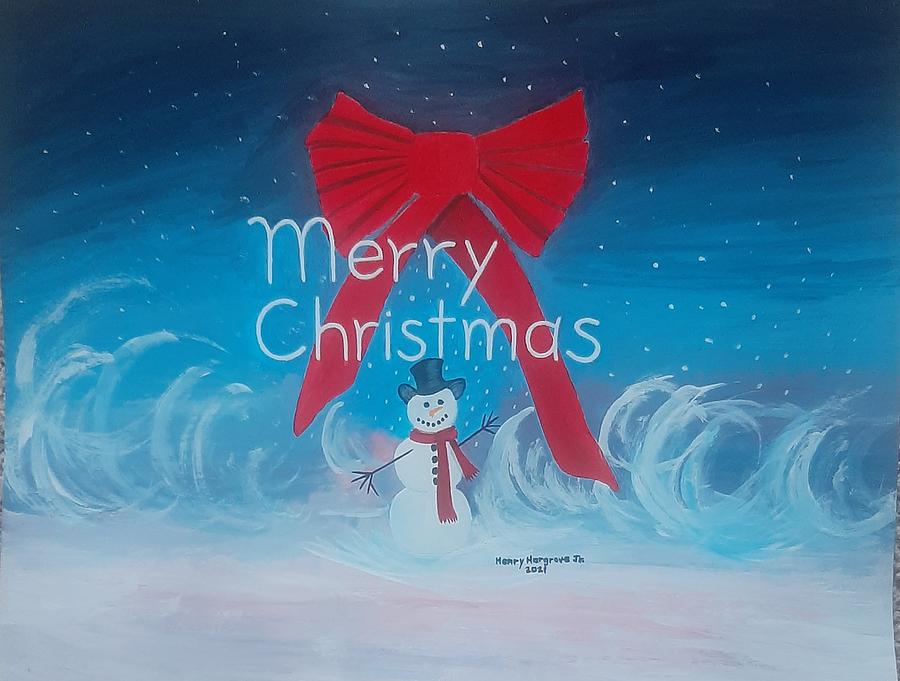 Christmas Painting - Merry Christmas  by Henry Hargrove Jr