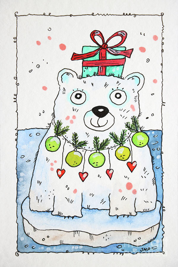 Merry Christmas Painting by Jutta Maria Pusl
