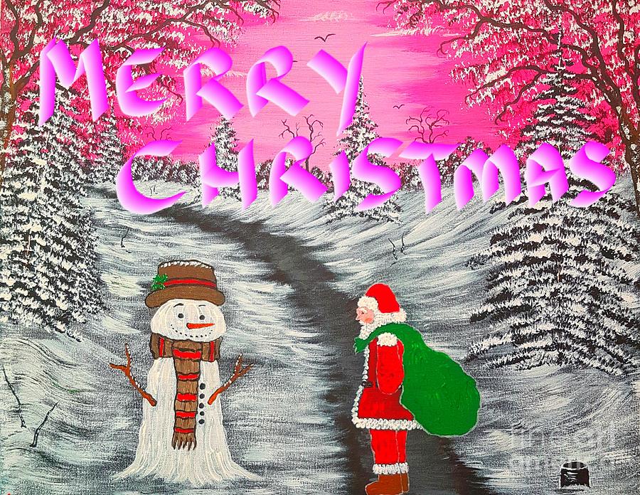 Merry Christmas Mr Snowman Beauty Painting