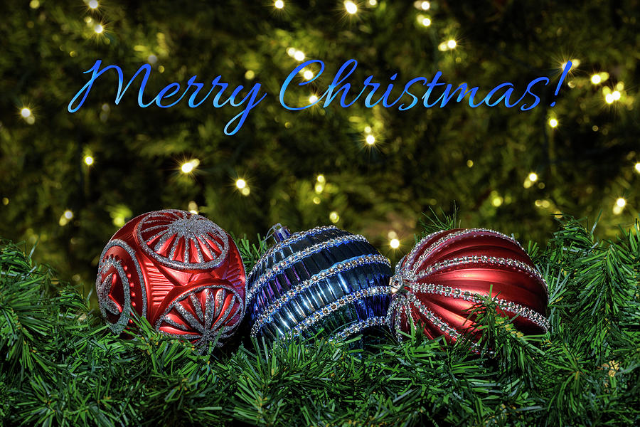 Merry Christmas Ornaments - Three Photograph by Patti Deters