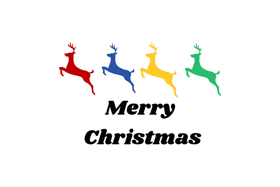 Merry Christmas Reindeer Digital Art by Ali Baucom