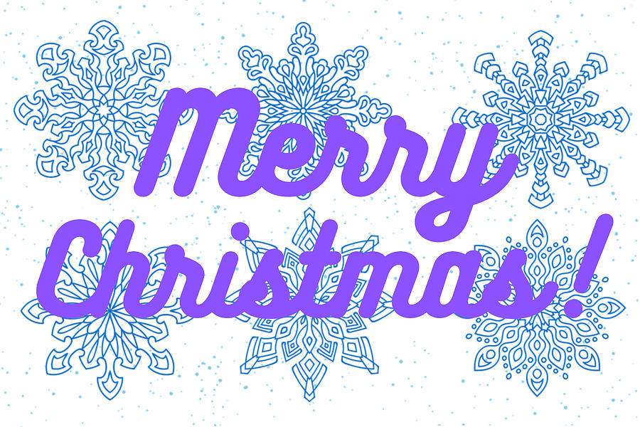 Merry Christmas Snowflakes Digital Art by Ali Baucom