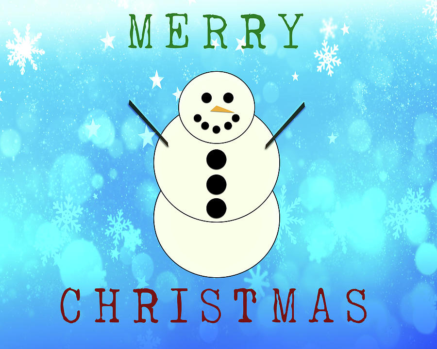 Christmas Digital Art - Merry Christmas Snowman by Dan Sproul
