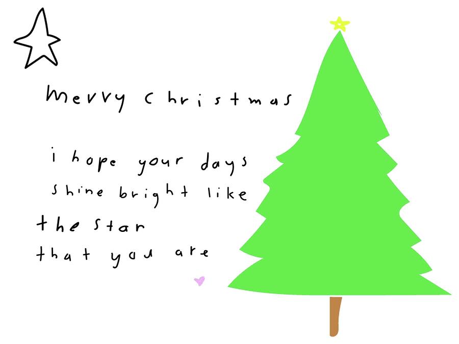 Merry Christmas Star Digital Art by Ashley Rice