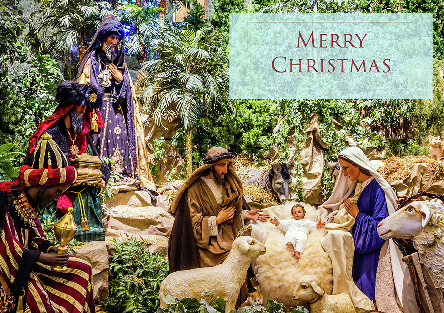 Merry Christmas The Nativity Christmas Card Photograph by Dawna Moore