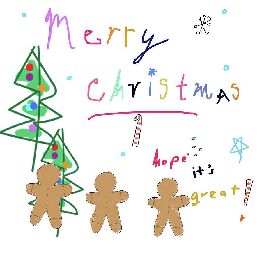 merry Christmas tile Drawing by Ashley Rice