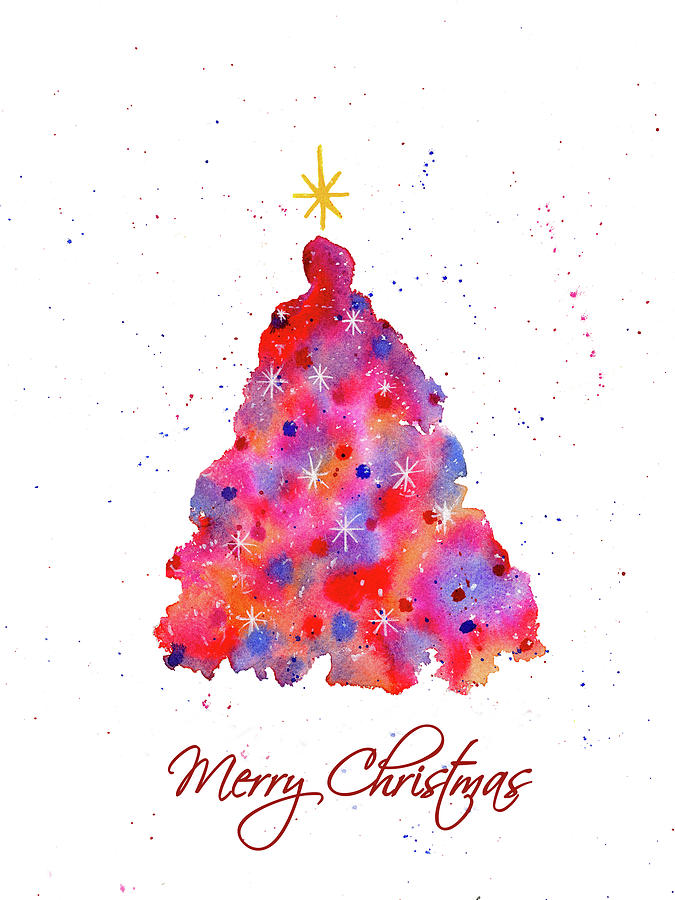 Merry Christmas Tree  Painting by Deborah League