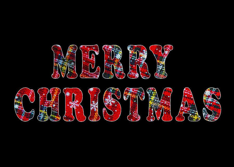 Merry Christmas With Colorful Pattern Inside Text Photograph by David Morehead