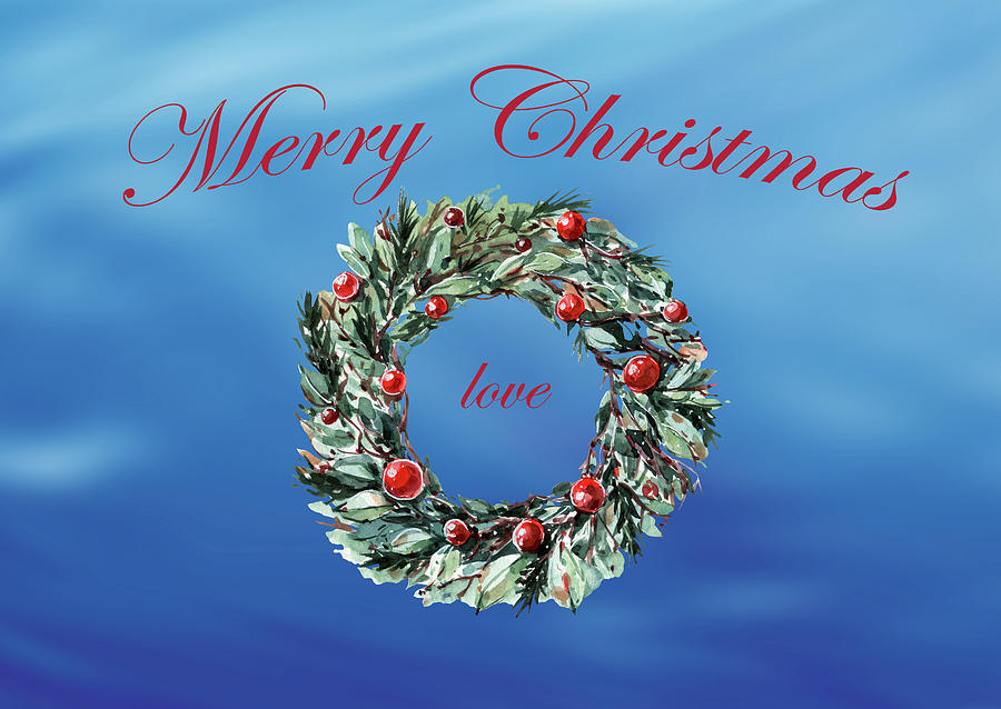 Merry Christmas With Love Mixed Media by Johanna Hurmerinta