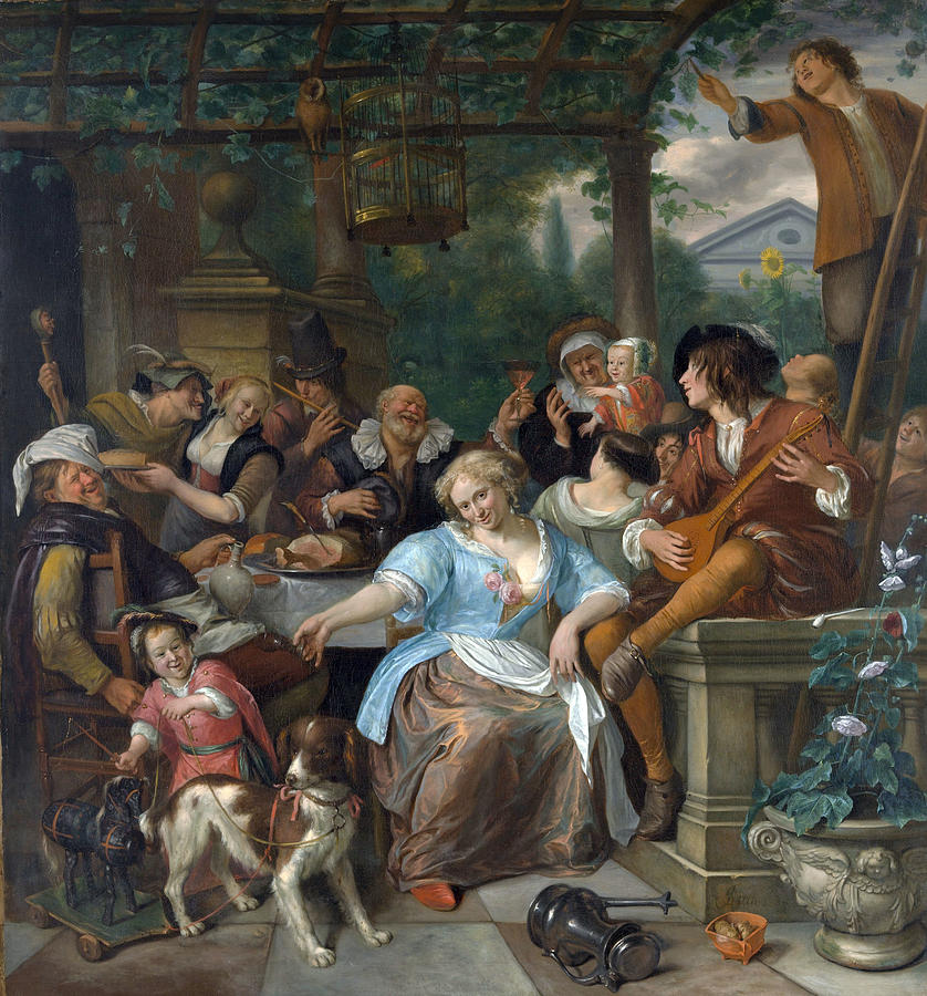 Merry Company on a Terrace                           Painting by Long Shot