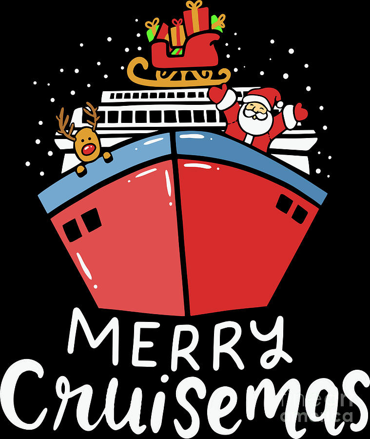 Merry Cruisemas Christmas Cruise Ship Cruising Gift Digital Art by