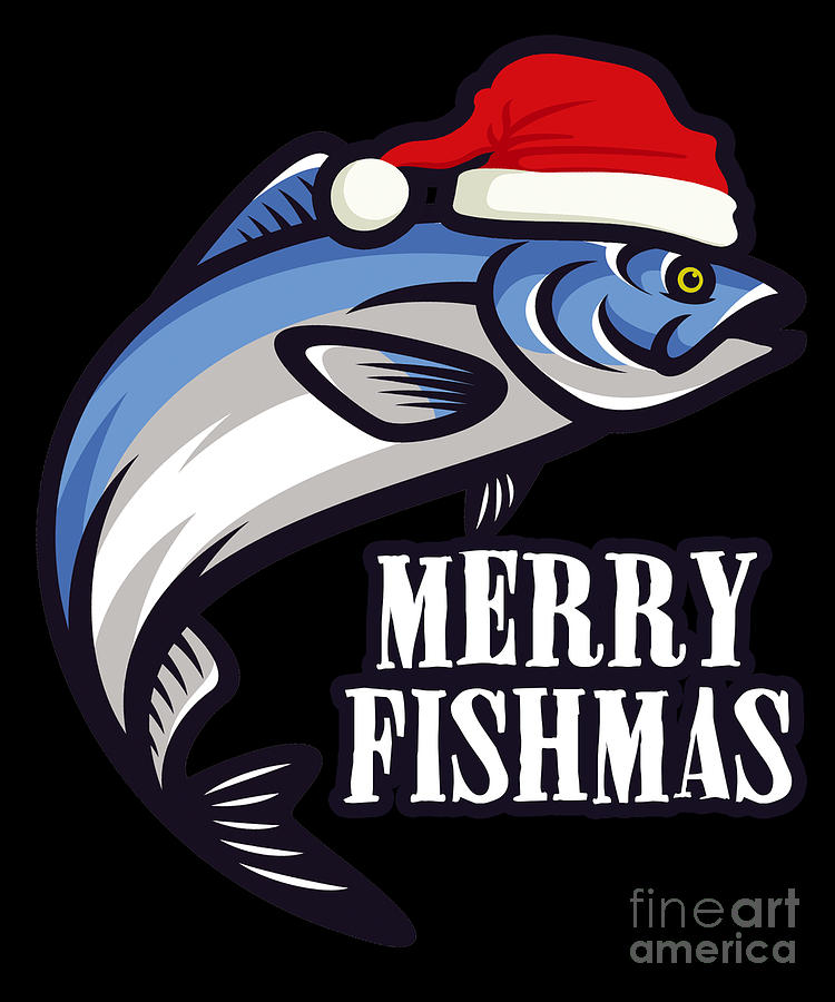 Merry Fishmas Fishing Fishermen Christmas Gift Digital Art by Thomas Larch  - Pixels