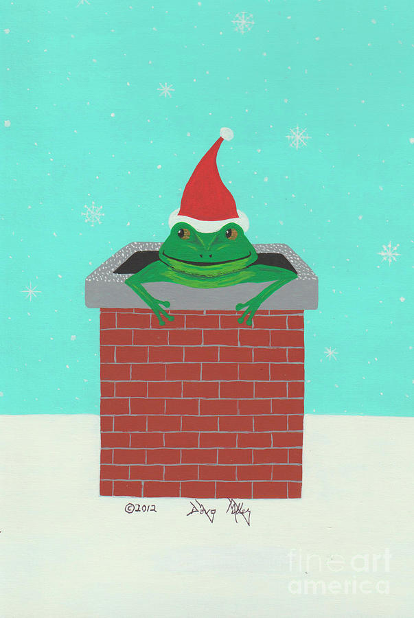 Merry Froggin Christmas Painting by Doug Miller