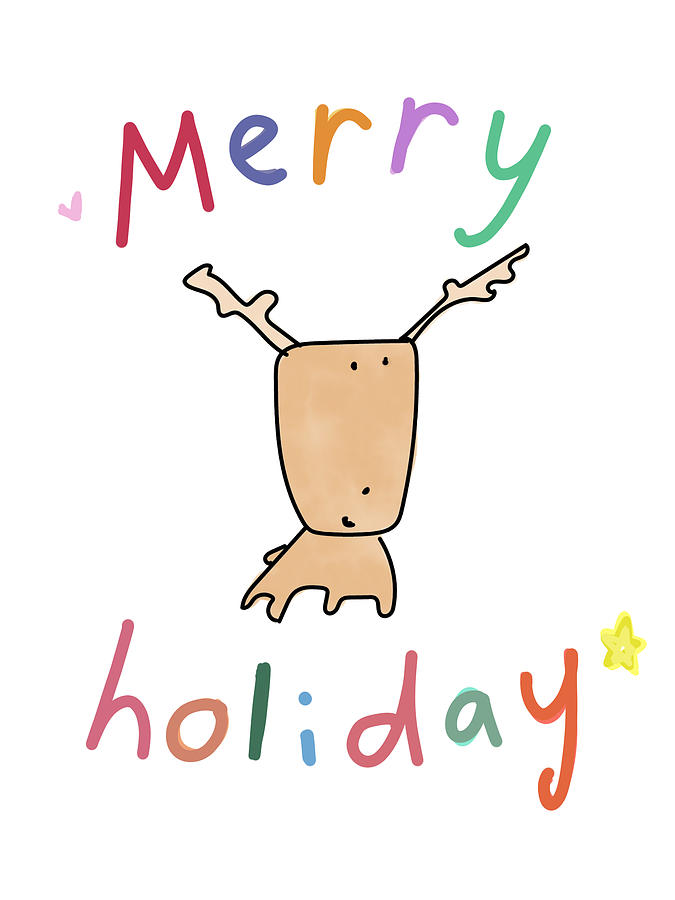 Merry Holidays Reindeer Digital Art by Ashley Rice