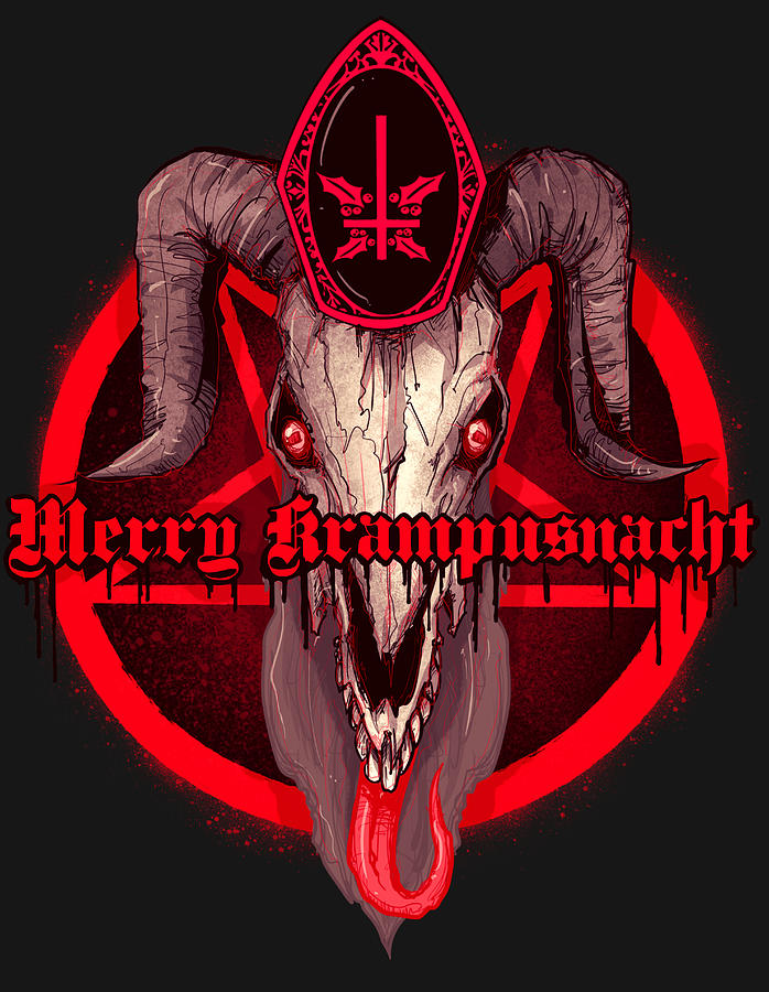 Merry Krampusnacht Drawing by Ludwig Van Bacon