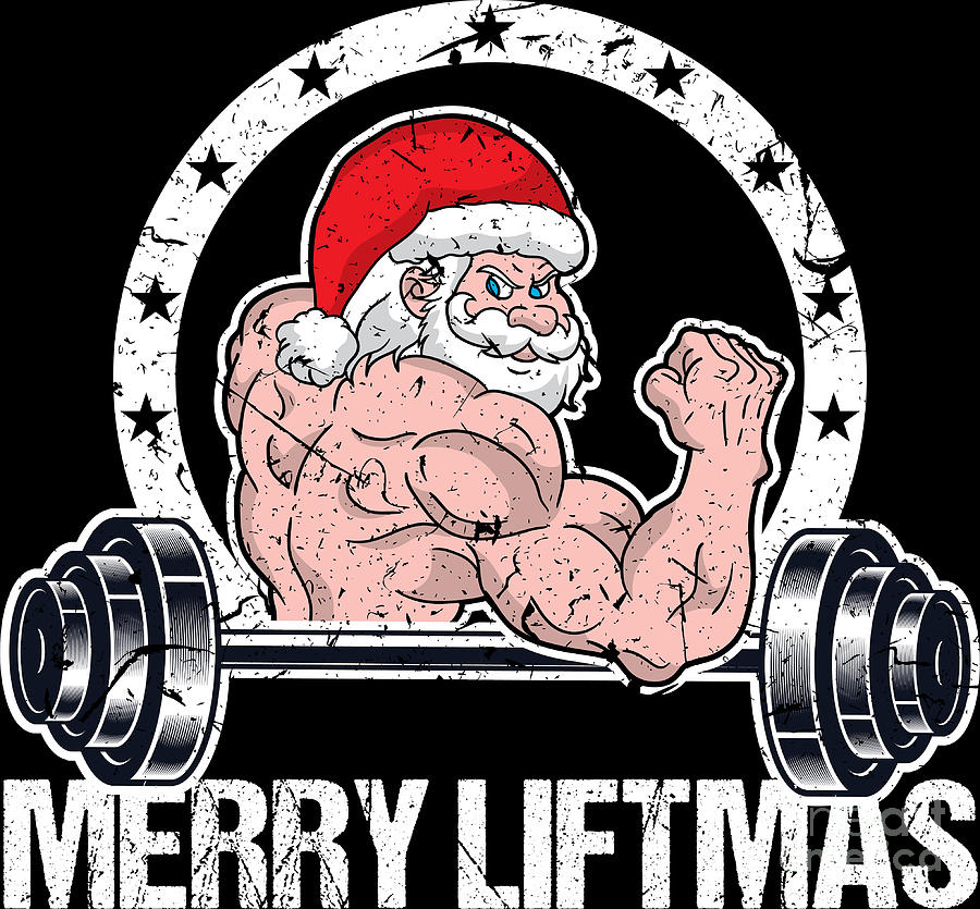 Merry Christmas Xmas No Lift No Gift Fitness Santa Holiday Gift T