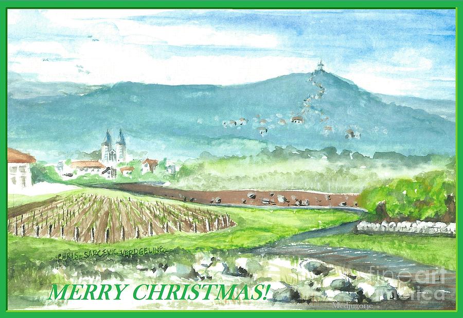 Merry Medjugorje Christmas Painting by Christina Verdgeline