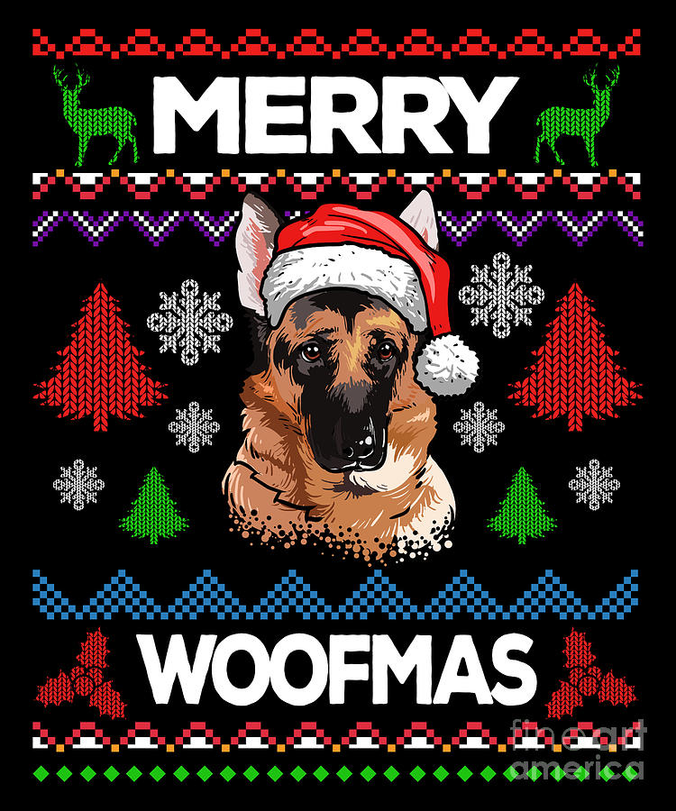 german shepherd christmas sweater for dog