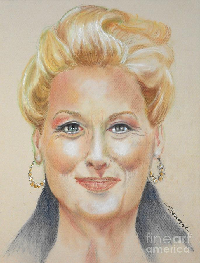 Meryl Streep Drawing by Jayne Somogy
