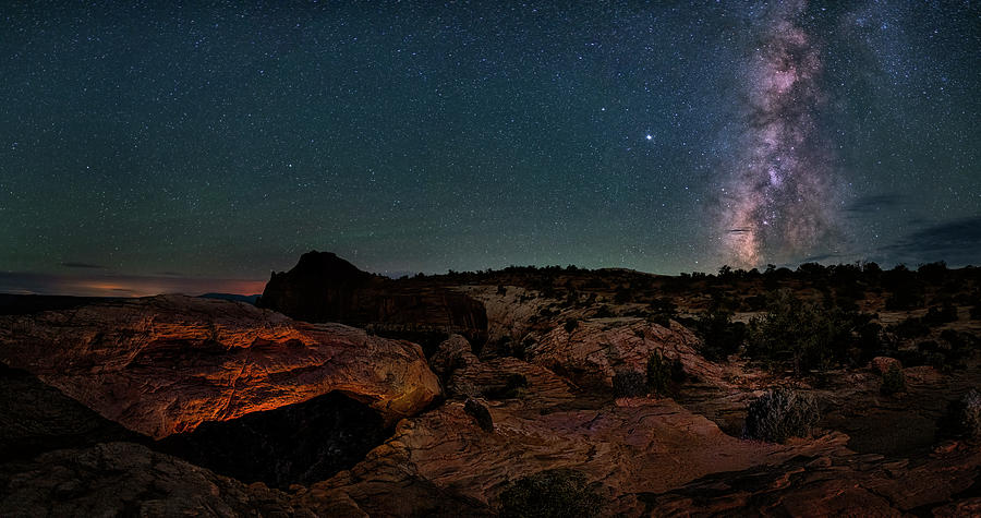 Desert Photograph - Mesa Arch and Milky Way on a Midsummer Night by Michael Ash