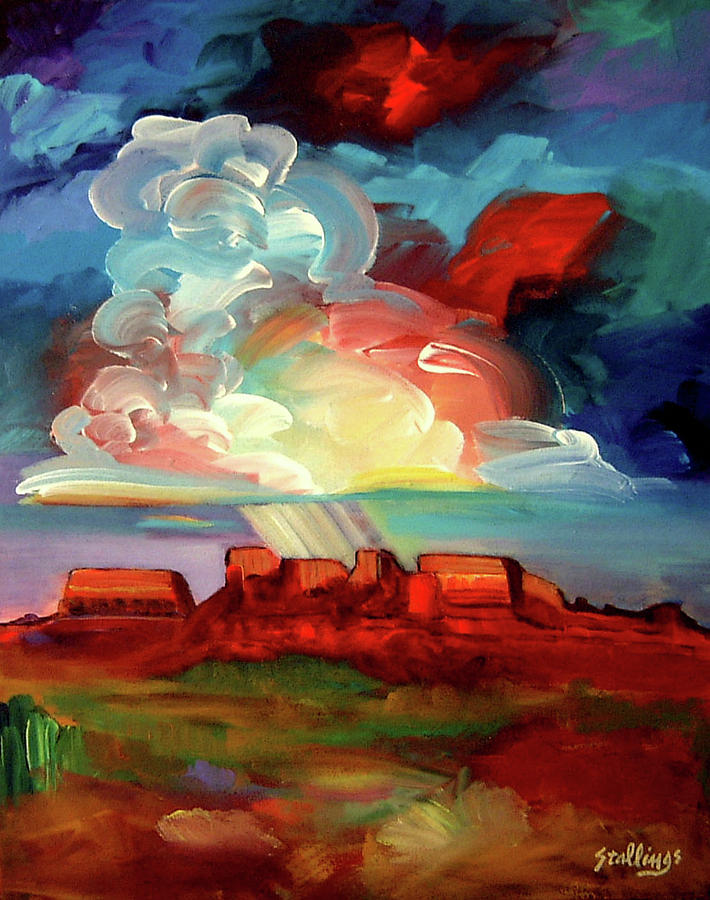 Mesa Showers Painting by Jim Stallings