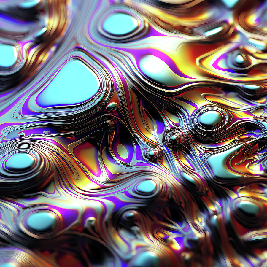 Mesmerizing Liquid Crystal Swirl Abstract Background Digital Art by Chris Anson