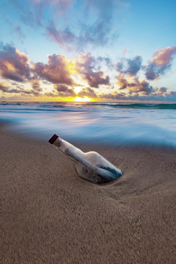 Beach Photograph - Message In A Bottle 2 by Sean Davey