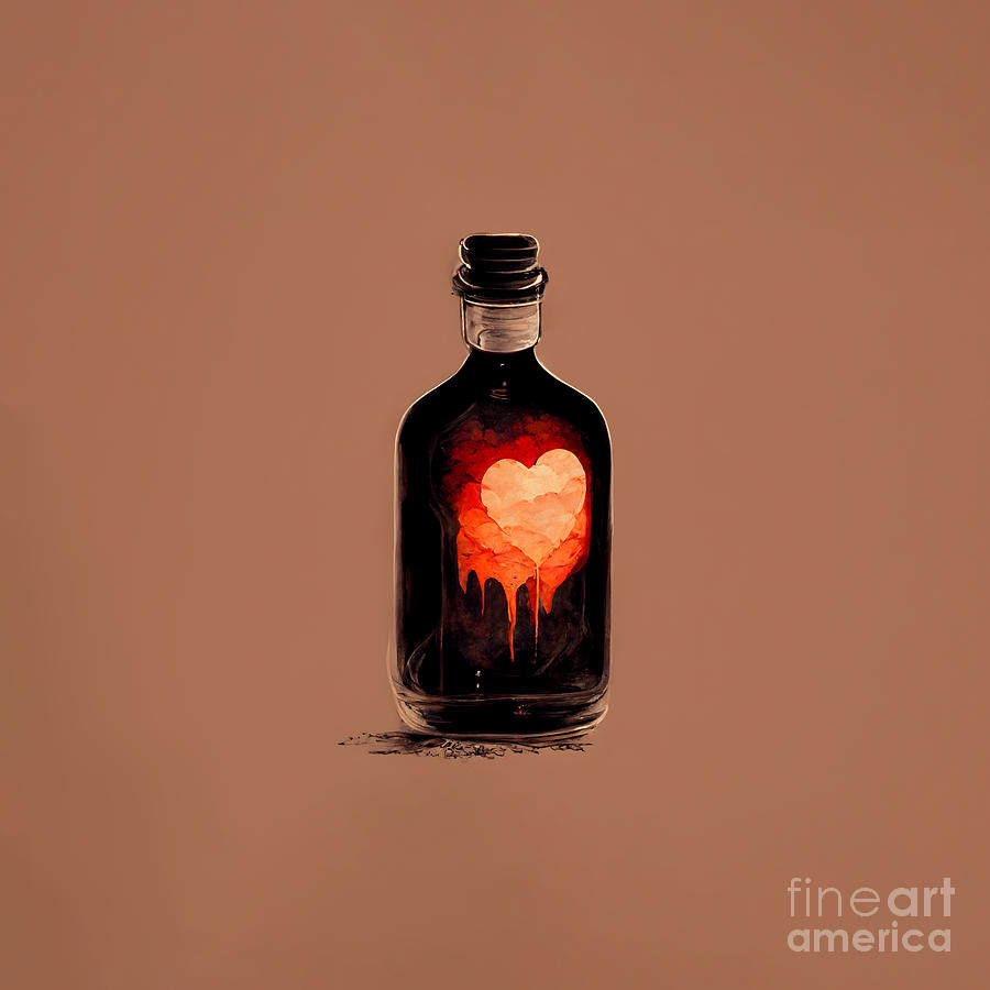 Message in a Bottle, Love Painting by Jirka Svetlik