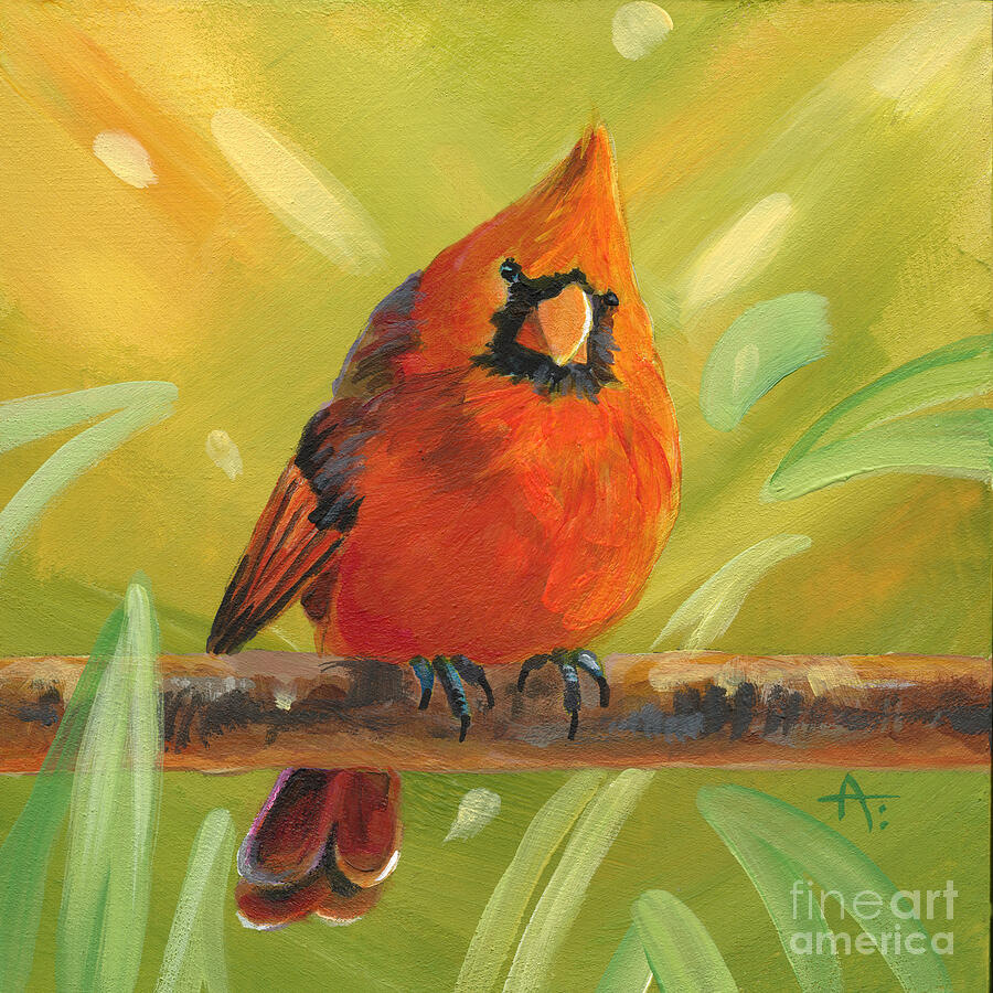 Messenger - Cardinal Painting Painting by Annie Troe