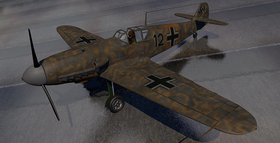 Messerschmitt Bf-109F Digital Art by Mark Rowles