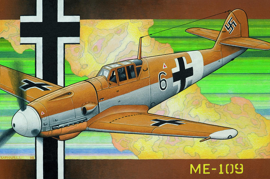 Messerschmitt Me109 Drawing by Stephen Barnwell Fine Art America