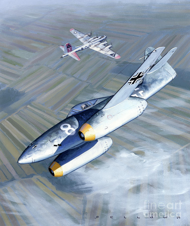 Messerschmitt Me 262 Schwalbe Painting by Jack Fellows