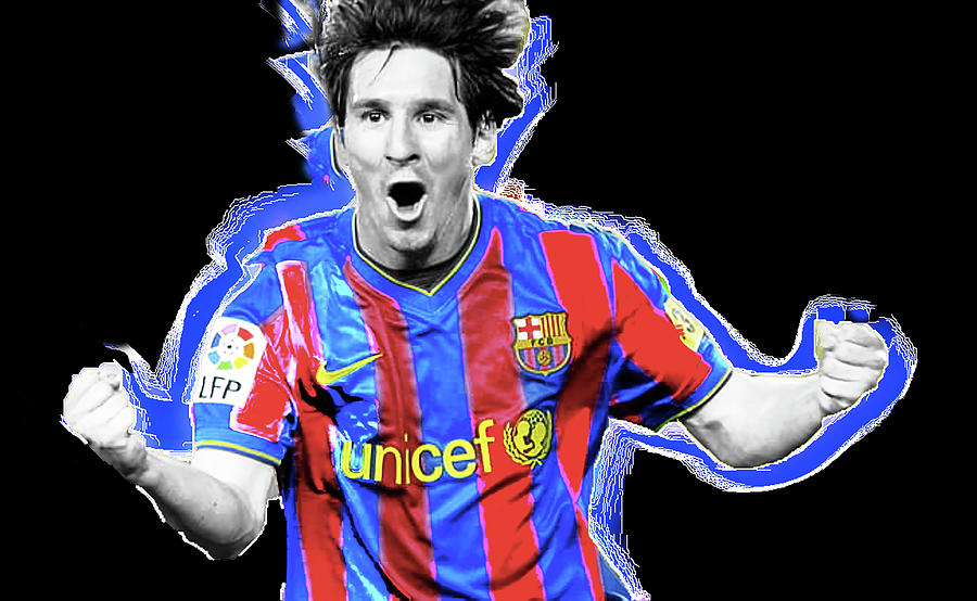 Messi,#9,NIXO,BY Nixo Ethan, ARTNC abstract art painting by Nixo Ethan,  Nixoethan.com, artbynixo.com Mixed Media by Nixo Efthimiou - Pixels