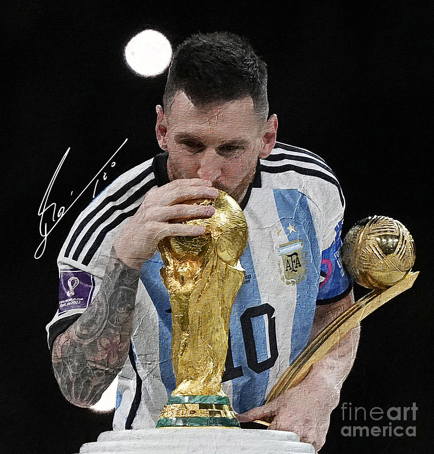 Messi Argentina Trophy With Signature Digital Art By Brittanysmm Art 