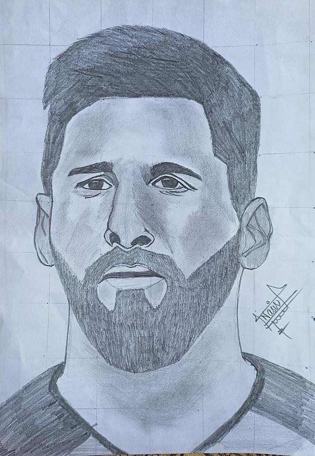 Pencil Sketch of Leo Messi   Artist Shubham Dogra  Facebook