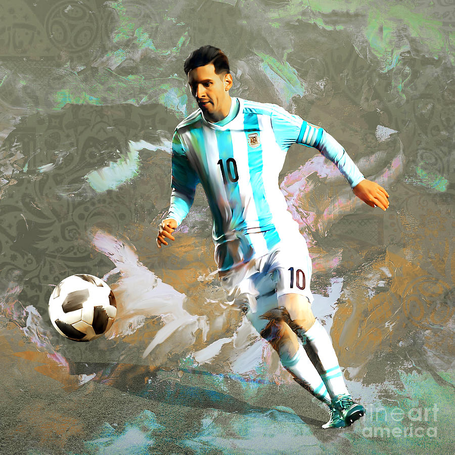 Lionel Messi Painting - Messi World Cup 2018  by Gull G
