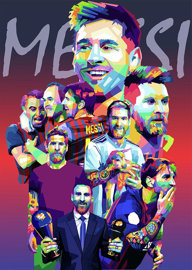 Messi WPAP ART Digital Art by Erik Hermawan - Fine Art America