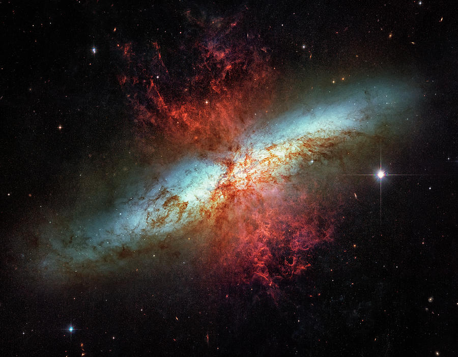 Interstellar Photograph - Messier 82  by Mango Art