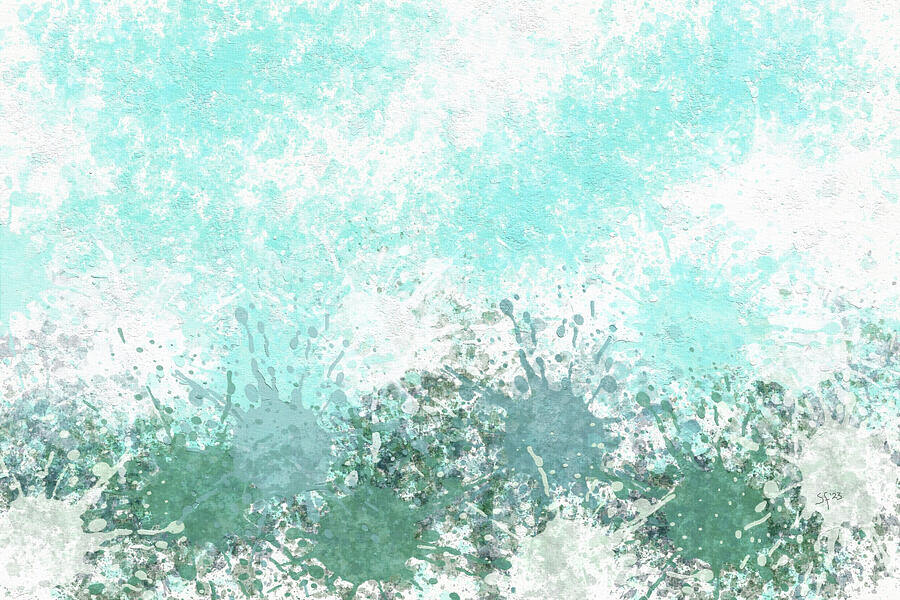Messy Blue Textured Paint Splatter Abstract Mixed Media by Shelli Fitzpatrick Messy Blue Textured Paint Splatter Abstract Mixed Media by Shelli Fitzpatrick