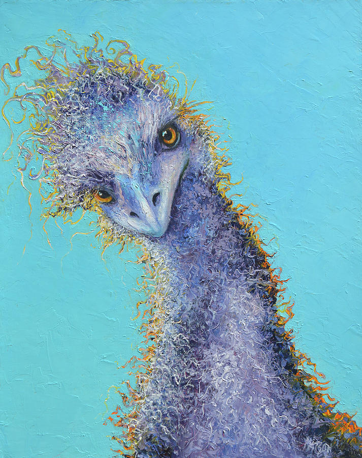 Messy Hair Day - emu painting Painting by Jan Matson