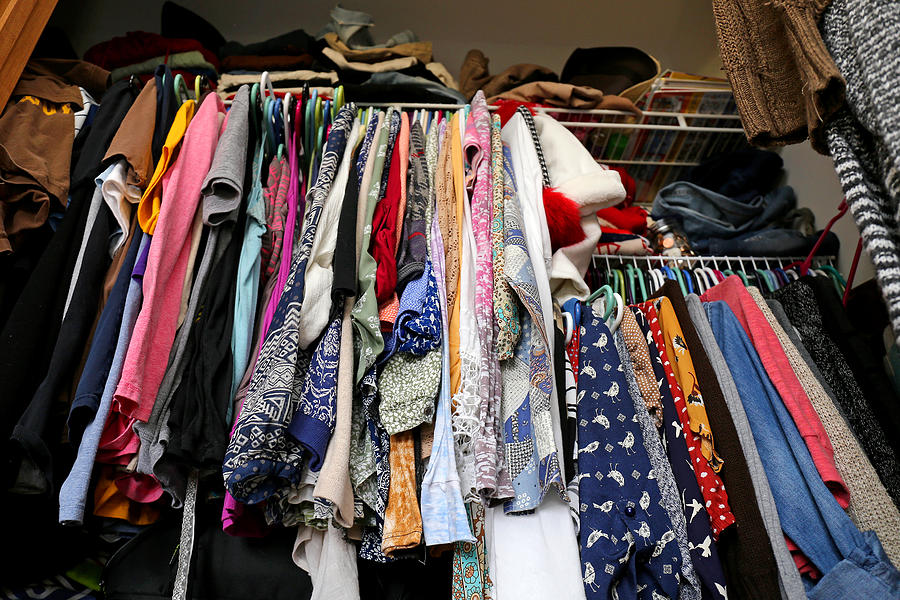 Messy Womens Closet Filled with Colorful Clothes Photograph by ChristinLola