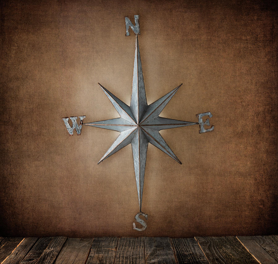 Metal compass Photograph by John Cooke - Fine Art America