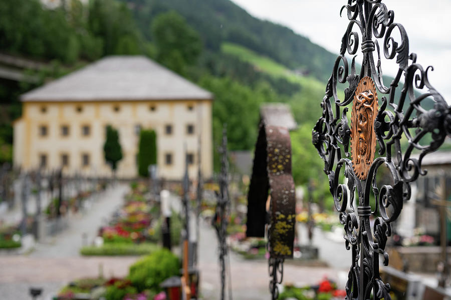 Metal Cross Of A Grave In The Cemetery Of Matrei In Osttirol Photograph