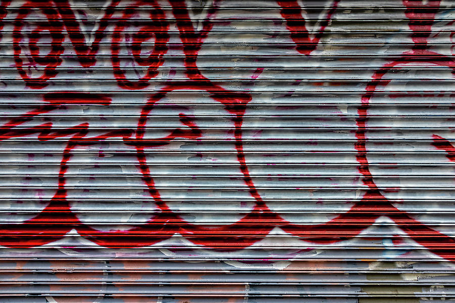 Metal Gate And Graffiti Photograph