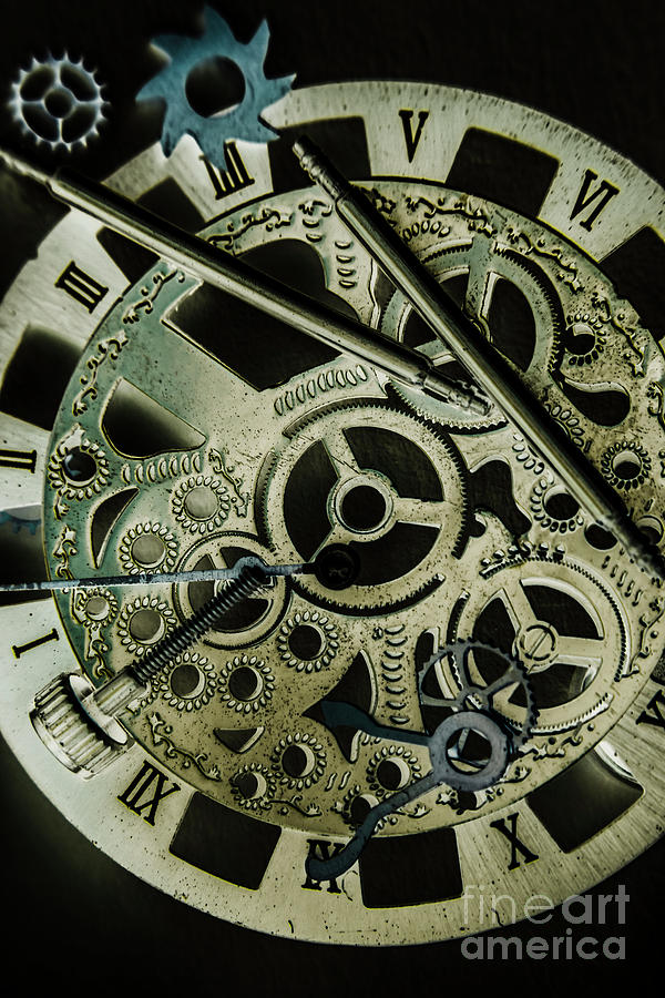 Clock Photograph - Metal metrics by Jorgo Photography